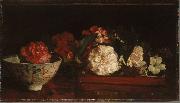 John La Farge Flowers on a Japanese Tray on a Mahogany Table Germany oil painting artist